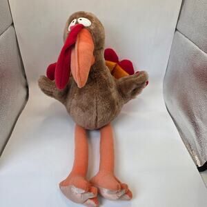 Vintage Turkey Plush Stuffed Animal Thanksgiving Decor Long Legs Korea 9.5”